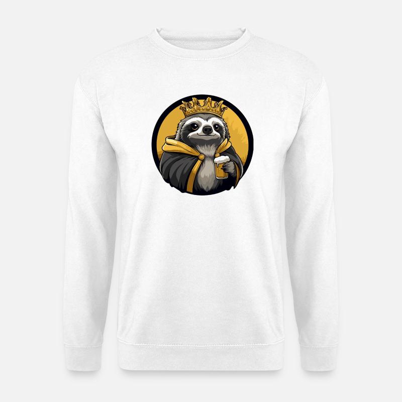 Faultier Bier Lustig - Unisex Pullover - Weiß