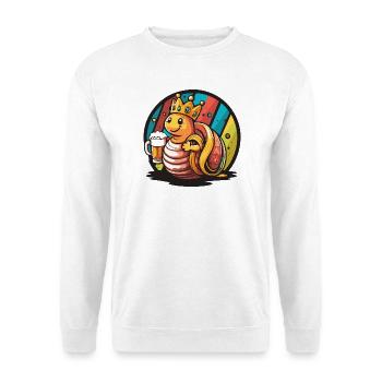 Schnecke Bier Lustig - Unisex Pullover - Weiß - Vorne