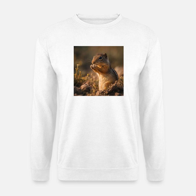 Chipmunk in autumn light - Unisex Sweatshirt - white
