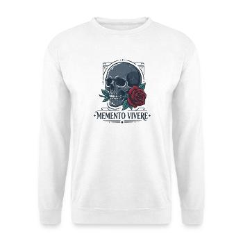 Memento Vivere Rose - Unisex Pullover - Weiß - Vorne