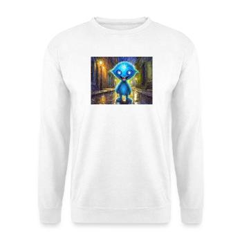 Blue funny and laughing monster - Unisex Sweatshirt - white - Front