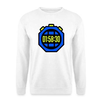 Stoppuhr Bestzeit Halbmarathon - Unisex Pullover - Weiß - Vorne