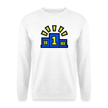 Sieger Podest Platz 1 Champion - Unisex Pullover - Weiß - Vorne