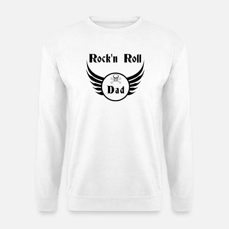 Dad Rock and Roll Skull Wings - Unisex Pullover - Weiß