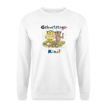 Janosch Birthday Child Tiger, Bear & Tiger Duck - Unisex Sweatshirt - white - Front