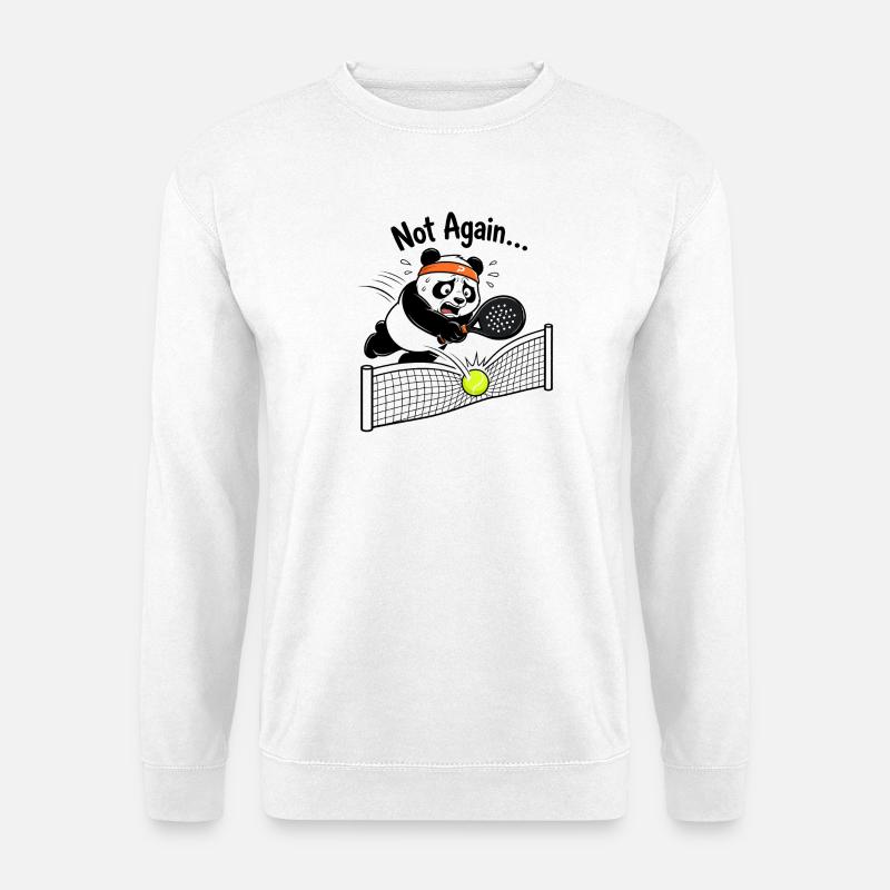 Panda Tennis – Not Again - Unisex Pullover - Weiß