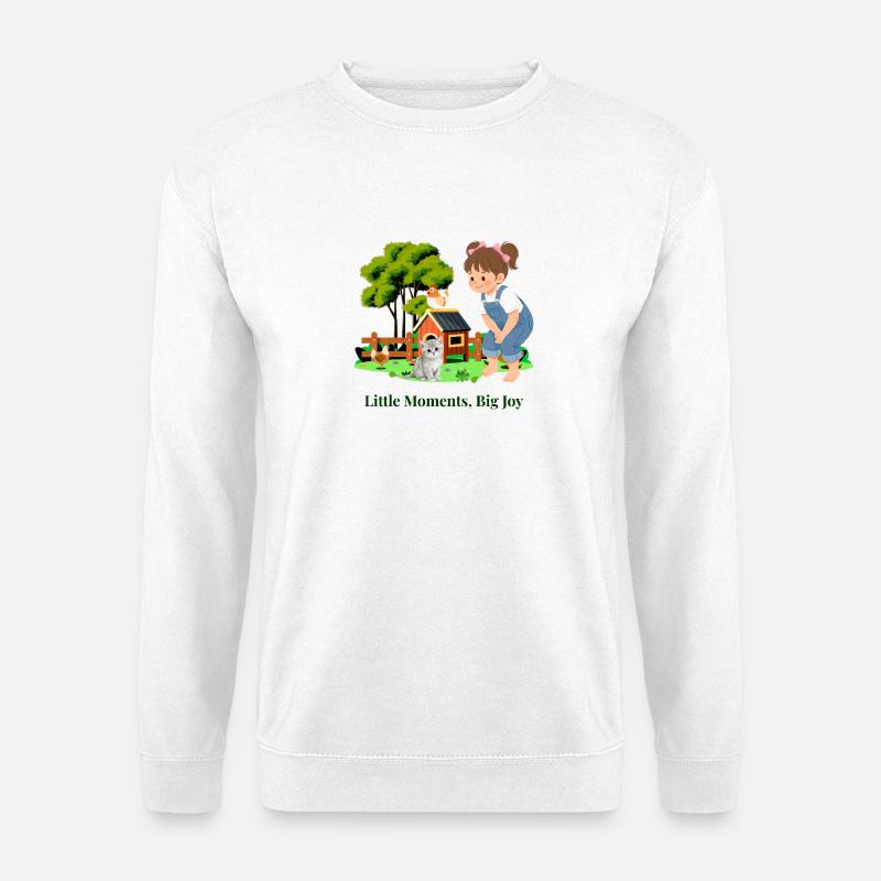 Ein kleiner Moment, viel Freude. - Unisex Pullover - Weiß