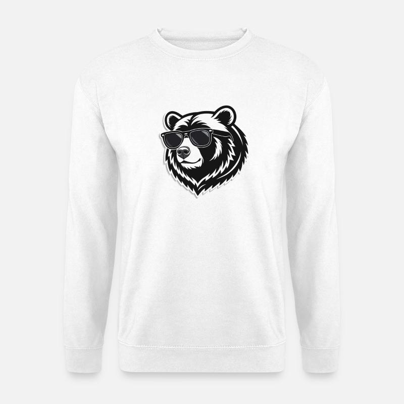 Black Bear Sunglasses - Unisex Sweatshirt - white