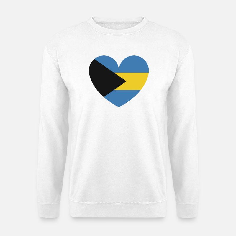 Heart Bahamas Flagge - Unisex Pullover - Weiß