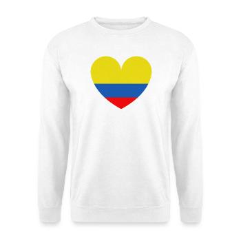 Heart Colombia-Flagge - Unisex Pullover - Weiß - Vorne