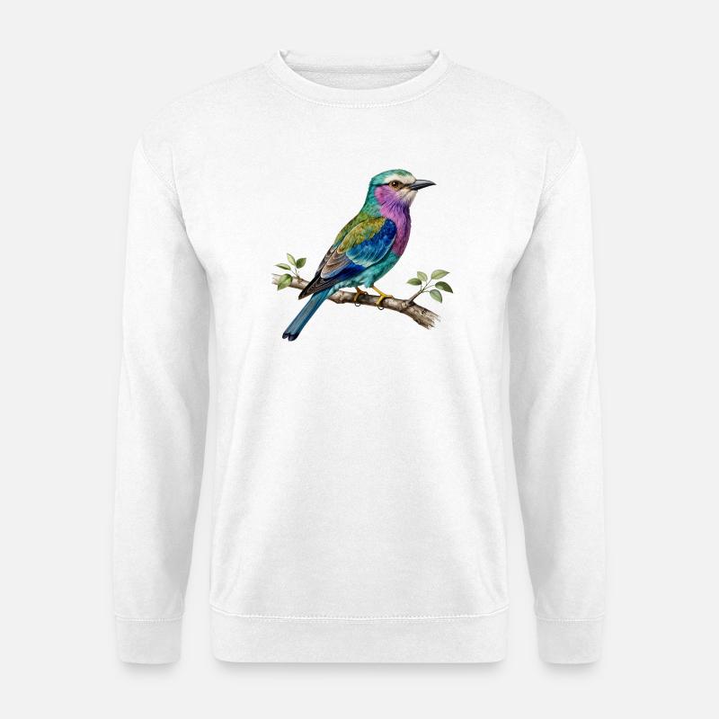 Long-stranded roller – naturalistic engraving - Unisex Sweatshirt - white