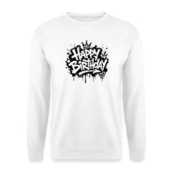 Happy Birthday Graffiti Party Motiv - Unisex Pullover - Weiß - Vorne