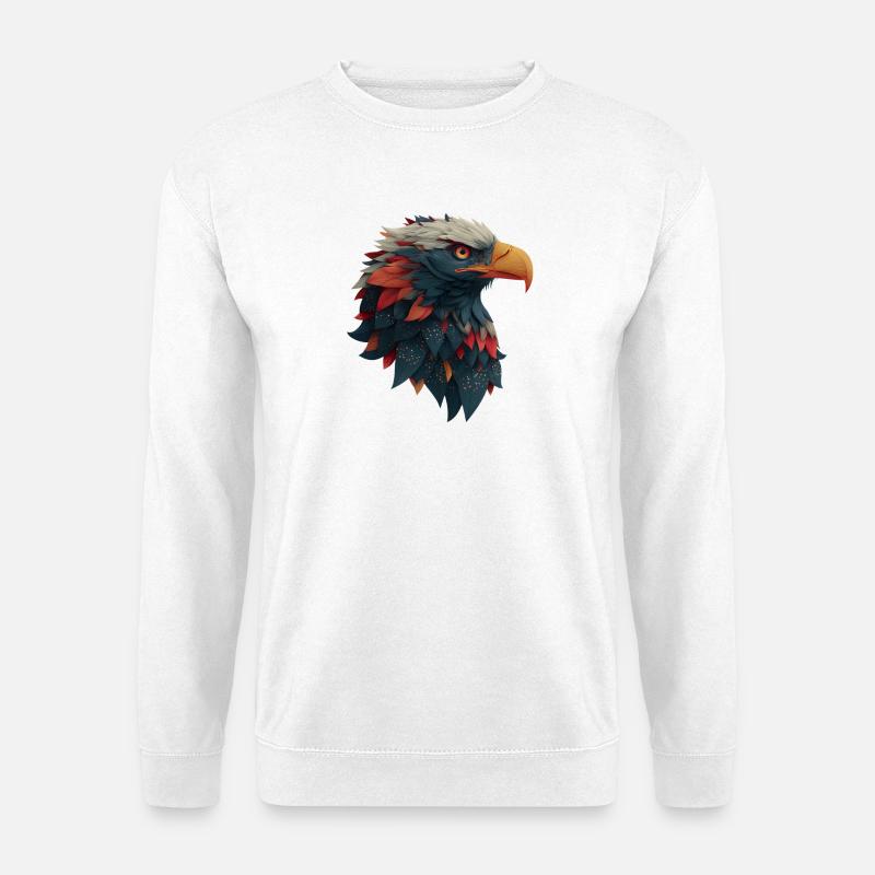 Powerful Eagle Head, Strong, Determined Gift - Unisex Sweatshirt - white