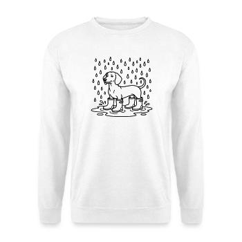Dachshund In The Rain Funny Wellington Boots - Unisex Sweatshirt - white - Front