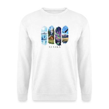 Voyage de vacances en Alaska – Motif de la nature sauvage et des aurores boréales - Sweat-shirt Unisexe - blanc - Devant