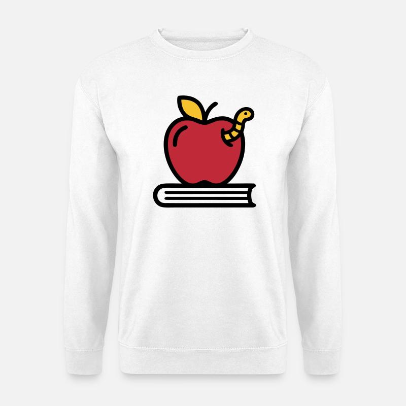 Apple Book Worm Elementary School - Unisex Sweatshirt - white