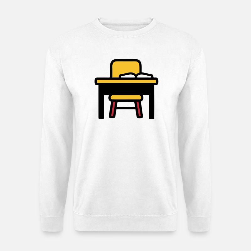 Schulbank Tisch Lernen Prüfungen - Unisex Pullover - Weiß