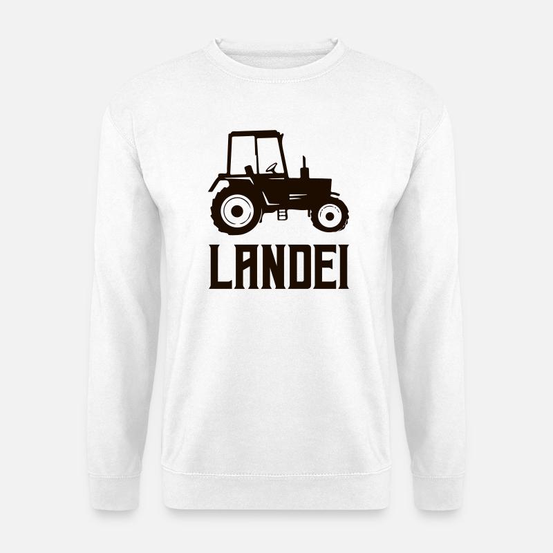Traktor Silhouette Landei - Unisex Pullover - Weiß