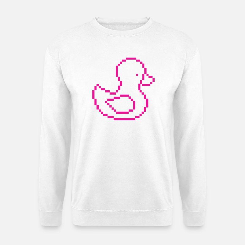 Pixelente Pink Muster - Unisex Pullover - Weiß