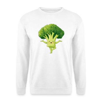 Kawaii Brokkoli Yoga Charme - Unisex Pullover - Weiß - Vorne