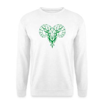 Geometric Ram Head Green - Unisex Sweatshirt - white - Front