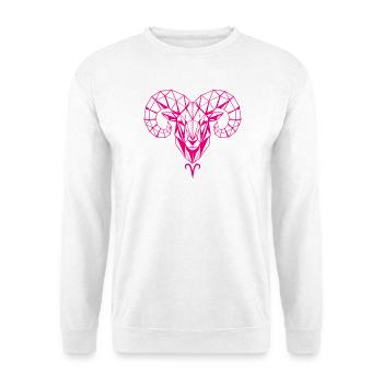 Geometric Pink Ram Head - Unisex Sweatshirt - white - Front