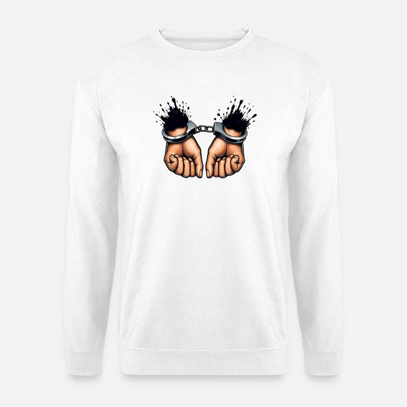 Gefesselte Hände Rebellion Design - Unisex Pullover - Weiß