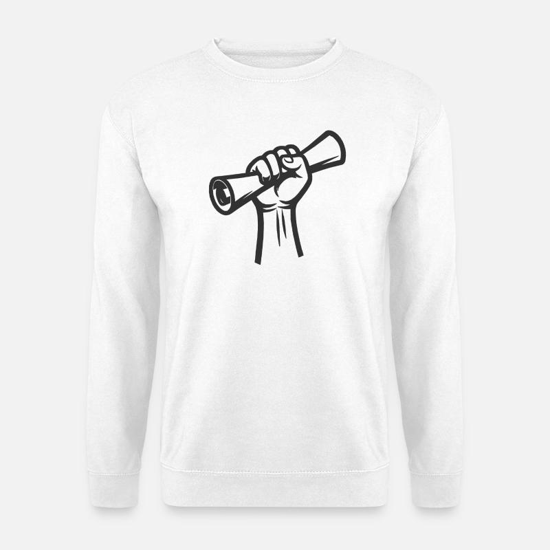 Raised fist on roller - Unisex Sweatshirt - white