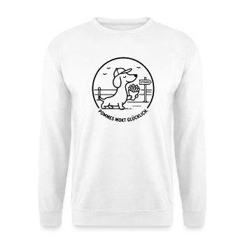 Pommes mokt glücklich Strand Meer Moin Nordisch - Unisex Pullover - Weiß - Vorne