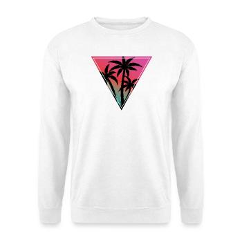 Sunset Palmen Dreieck-Print - Unisex Pullover - Weiß - Vorne