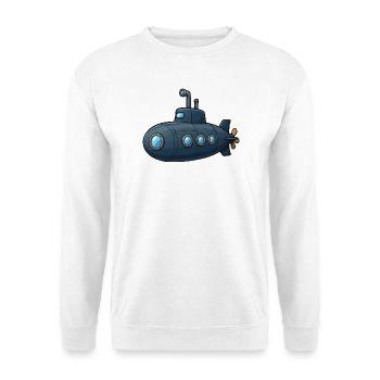 Blaues Cartoon-Uboot Abenteuer - Unisex Pullover - Weiß - Vorne