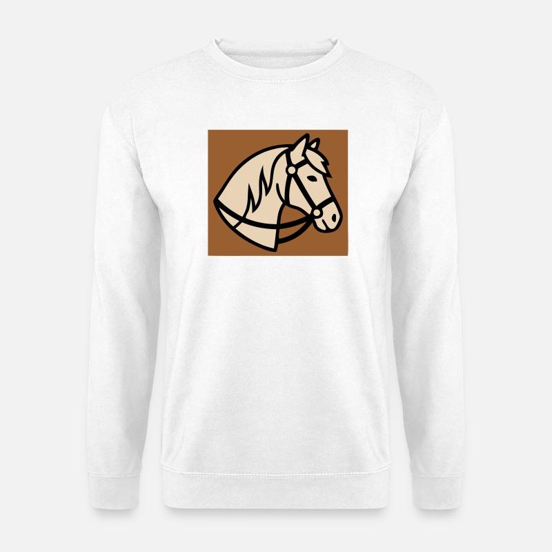 Pferdekopf Zaumzeug Reitsport - Unisex Pullover - Weiß
