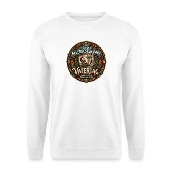 Allerbester Papa Vatertag Design - Unisex Pullover - Weiß - Vorne - Alina (178cm) & Michal (187cm)