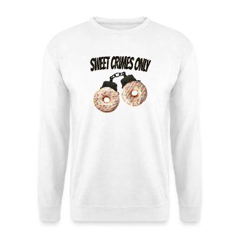 Sweet Crimes Only Funny Donut Shirt - Unisex Sweatshirt - white - Front