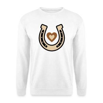 Horseshoe Heart Lucky Charm Riding - Unisex Sweatshirt - white - Front