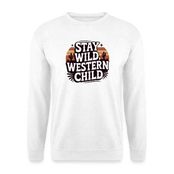 Reste sauvage Enfant de l’Ouest Rétro Désert - Sweat-shirt Unisexe - blanc - Devant