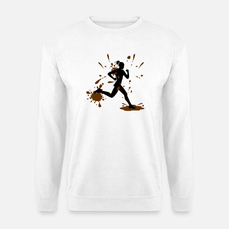 Mud Run Woman – Modder Runner Challenge - Unisex Pullover - Weiß