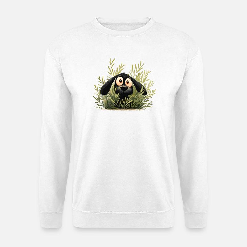 Hund im Gebüsch Waldpfiff - Unisex Pullover - Weiß