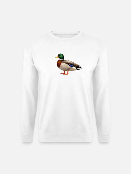Stockente männlich in den Farben der Natur - Unisex Pullover - Weiß