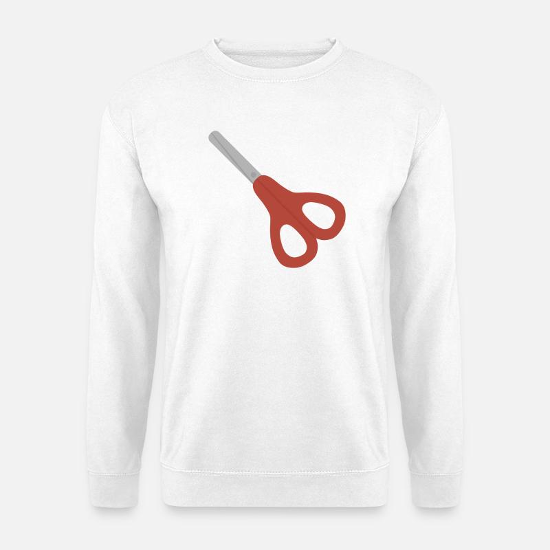 Rote Schere-Ikone - Unisex Pullover - Weiß
