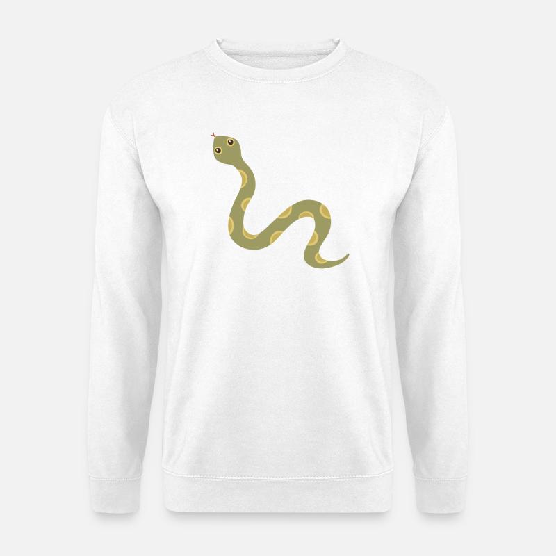 Illustration der olivgemusterten Schlange - Unisex Pullover - Weiß