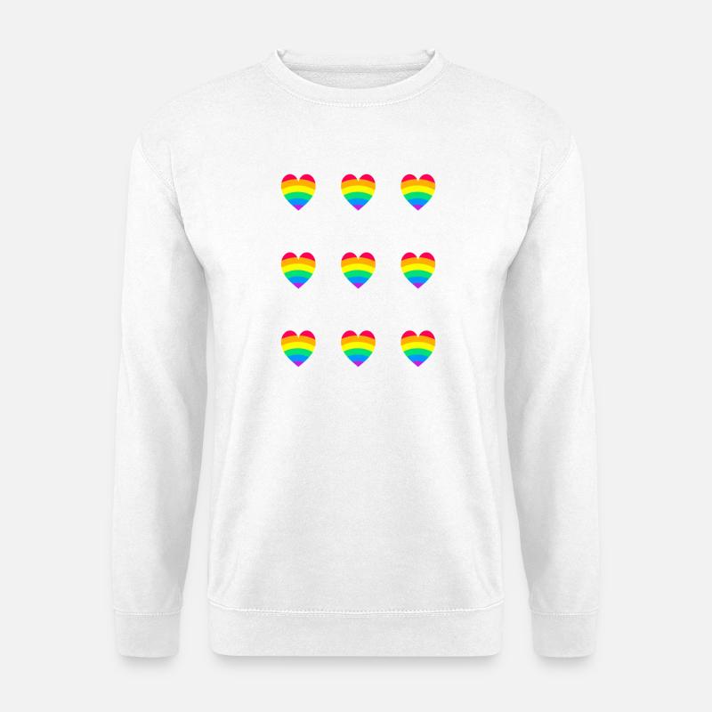 LGBT Pride Rainbow Hearts - Unisex Pullover - Weiß