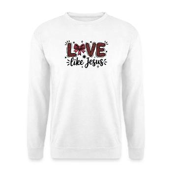 Love Like Jesus Heart Scripture Bow - Unisex Sweatshirt - white - Front