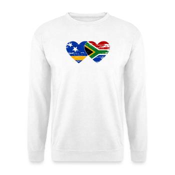 Curacao South Africa Flag Hands Heart Shape - Unisex Sweatshirt - white - Front