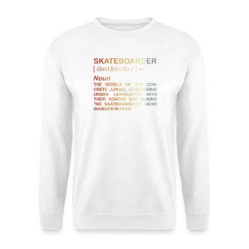 Skateboarder Bedeutung - Unisex Pullover - Weiß - Vorne - Alina (178cm) & Michal (187cm)