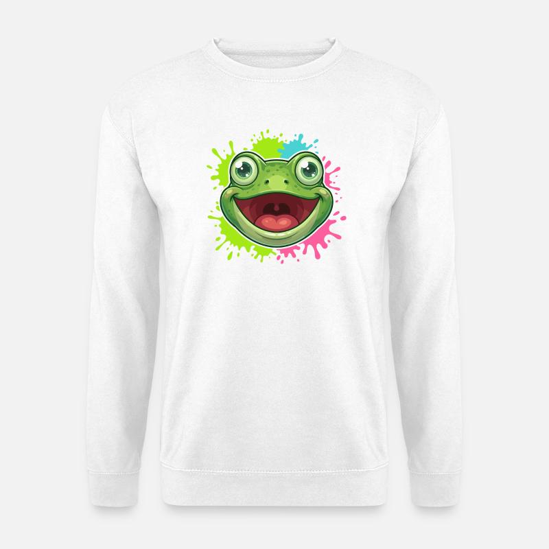 Éclaboussure joyeuse de grenouilles - Sweat-shirt Unisexe - blanc