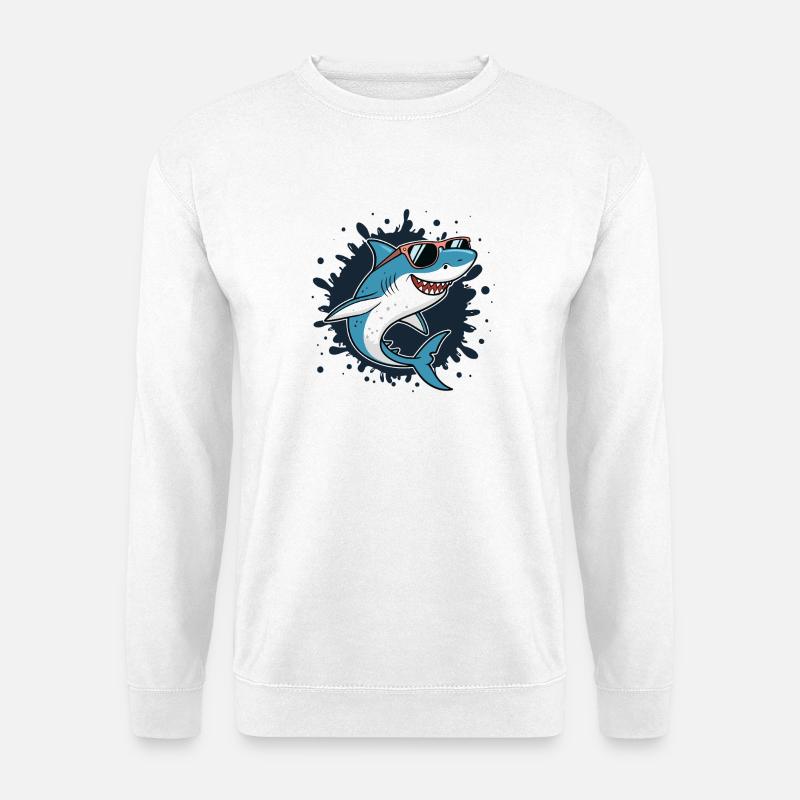 Cool Shark Ink Blast Sunglasses - Unisex Sweatshirt - white