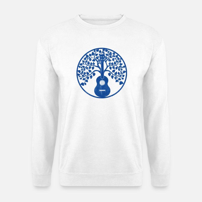 Ukulele tree mandala blue - Unisex Sweatshirt - white