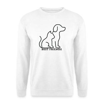 BEST FRIENDS – Cat & Dog Love - Unisex Sweatshirt - white - Front