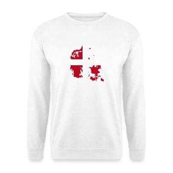 Carte du drapeau du Danemark - Sweat-shirt Unisexe - blanc - Devant